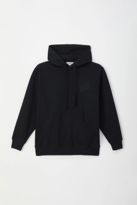 Zwarte hoodie van soepele sweaterstof