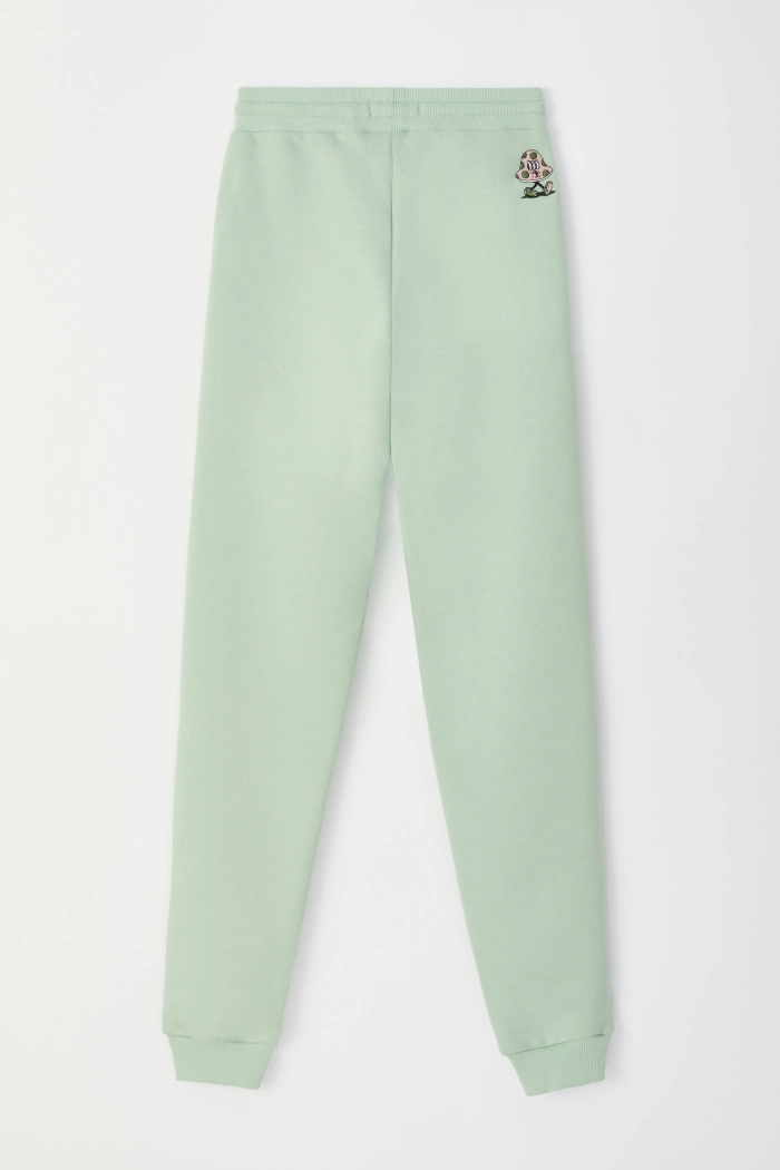 Groene broek van soepele sweaterstof