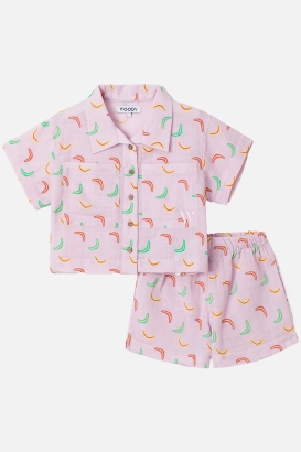Paarse pyjama van tetra katoen