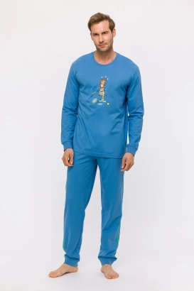 Blauwe pyjama van katoen