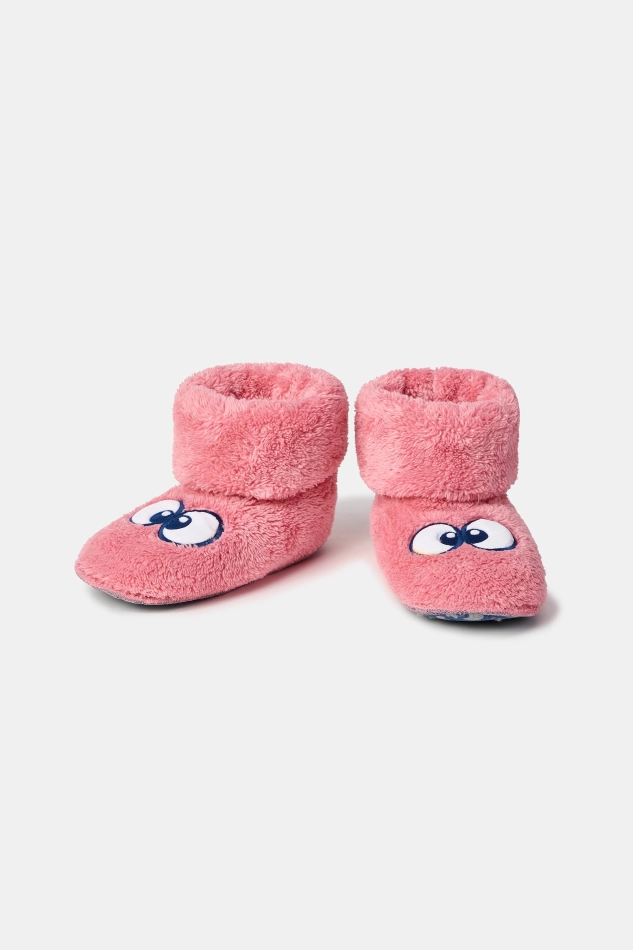 Roze pantoffels met ogen Roze pantoffels met ogen